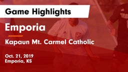 Emporia  vs Kapaun Mt. Carmel Catholic  Game Highlights - Oct. 21, 2019