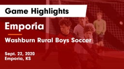 Emporia  vs Washburn Rural Boys Soccer Game Highlights - Sept. 22, 2020