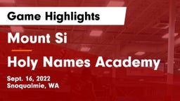 Mount Si  vs Holy Names Academy Game Highlights - Sept. 16, 2022