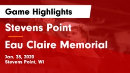 Stevens Point  vs Eau Claire Memorial  Game Highlights - Jan. 28, 2020