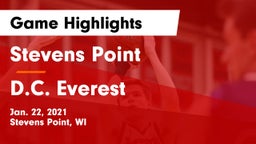 Stevens Point  vs D.C. Everest  Game Highlights - Jan. 22, 2021