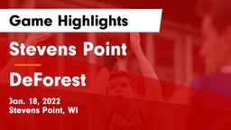 Stevens Point  vs DeForest  Game Highlights - Jan. 18, 2022