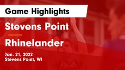 Stevens Point  vs Rhinelander  Game Highlights - Jan. 21, 2022