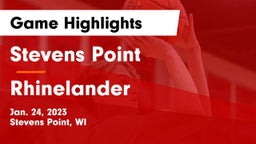 Stevens Point  vs Rhinelander  Game Highlights - Jan. 24, 2023