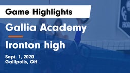 Gallia Academy vs Ironton high Game Highlights - Sept. 1, 2020