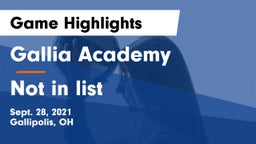 Gallia Academy vs Not in list Game Highlights - Sept. 28, 2021