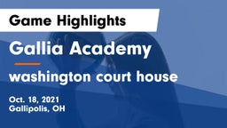 Gallia Academy vs washington court house Game Highlights - Oct. 18, 2021