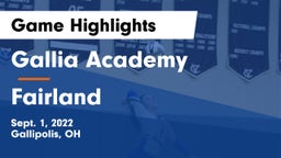 Gallia Academy vs Fairland  Game Highlights - Sept. 1, 2022