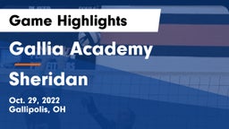 Gallia Academy vs Sheridan  Game Highlights - Oct. 29, 2022