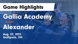 Gallia Academy vs Alexander  Game Highlights - Aug. 22, 2023