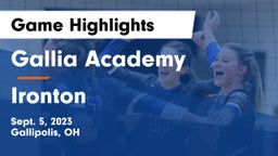 Gallia Academy vs Ironton  Game Highlights - Sept. 5, 2023