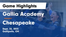 Gallia Academy vs Chesapeake  Game Highlights - Sept. 26, 2023