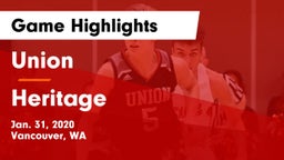 Union  vs Heritage  Game Highlights - Jan. 31, 2020