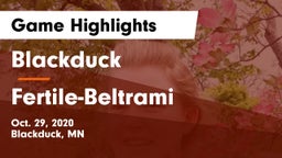Blackduck  vs Fertile-Beltrami  Game Highlights - Oct. 29, 2020