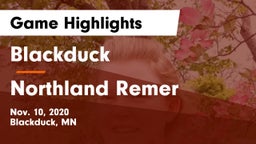 Blackduck  vs Northland Remer  Game Highlights - Nov. 10, 2020