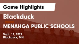 Blackduck  vs MENAHGA PUBLIC SCHOOLS Game Highlights - Sept. 17, 2022