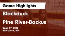 Blackduck  vs Pine River-Backus Game Highlights - Sept. 29, 2022