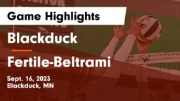 Blackduck  vs Fertile-Beltrami  Game Highlights - Sept. 16, 2023