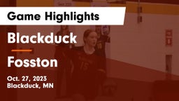 Blackduck  vs Fosston  Game Highlights - Oct. 27, 2023