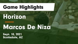 Horizon  vs Marcos De Niza Game Highlights - Sept. 10, 2021