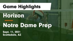 Horizon  vs Notre Dame Prep Game Highlights - Sept. 11, 2021