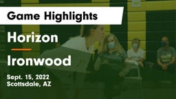 Horizon  vs Ironwood  Game Highlights - Sept. 15, 2022