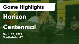 Horizon  vs Centennial  Game Highlights - Sept. 26, 2022