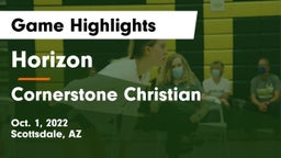Horizon  vs Cornerstone Christian  Game Highlights - Oct. 1, 2022