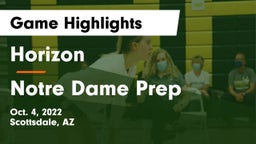 Horizon  vs Notre Dame Prep  Game Highlights - Oct. 4, 2022