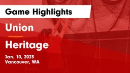 Union  vs Heritage  Game Highlights - Jan. 10, 2023