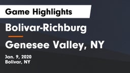 Bolivar-Richburg  vs Genesee Valley, NY Game Highlights - Jan. 9, 2020
