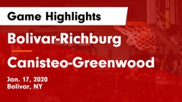 Bolivar-Richburg  vs Canisteo-Greenwood  Game Highlights - Jan. 17, 2020