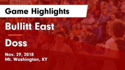 Bullitt East  vs Doss  Game Highlights - Nov. 29, 2018