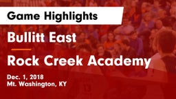 Bullitt East  vs Rock Creek Academy  Game Highlights - Dec. 1, 2018
