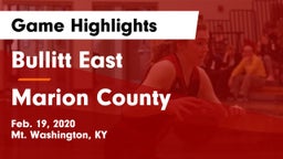 Bullitt East  vs Marion County  Game Highlights - Feb. 19, 2020
