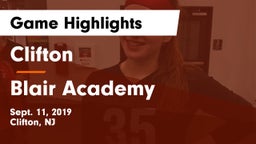 Clifton  vs Blair Academy Game Highlights - Sept. 11, 2019