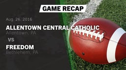 Recap: Allentown Central Catholic  vs. Freedom  2016