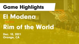 El Modena  vs Rim of the World Game Highlights - Dec. 10, 2021