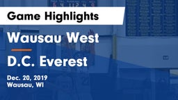 Wausau West  vs D.C. Everest  Game Highlights - Dec. 20, 2019