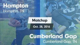 Matchup: Hampton  vs. Cumberland Gap  2016