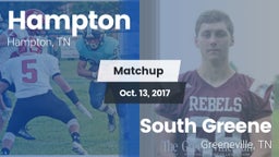 Matchup: Hampton  vs. South Greene  2017