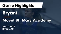 Bryant  vs Mount St. Mary Academy Game Highlights - Jan. 7, 2022