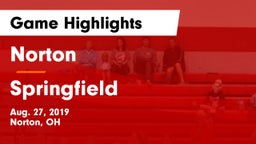 Norton  vs Springfield  Game Highlights - Aug. 27, 2019