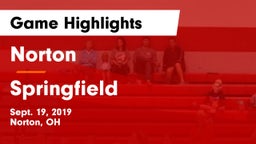 Norton  vs Springfield  Game Highlights - Sept. 19, 2019