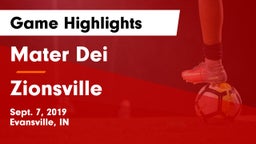 Mater Dei  vs Zionsville  Game Highlights - Sept. 7, 2019