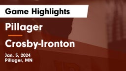 Pillager  vs Crosby-Ironton  Game Highlights - Jan. 5, 2024