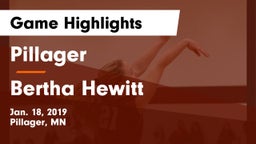 Pillager  vs Bertha Hewitt Game Highlights - Jan. 18, 2019