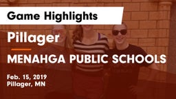 Pillager  vs MENAHGA PUBLIC SCHOOLS Game Highlights - Feb. 15, 2019