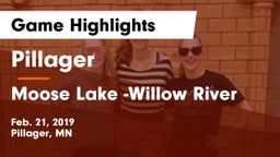 Pillager  vs Moose Lake -Willow River Game Highlights - Feb. 21, 2019
