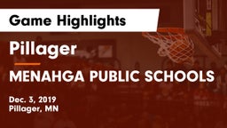 Pillager  vs MENAHGA PUBLIC SCHOOLS Game Highlights - Dec. 3, 2019